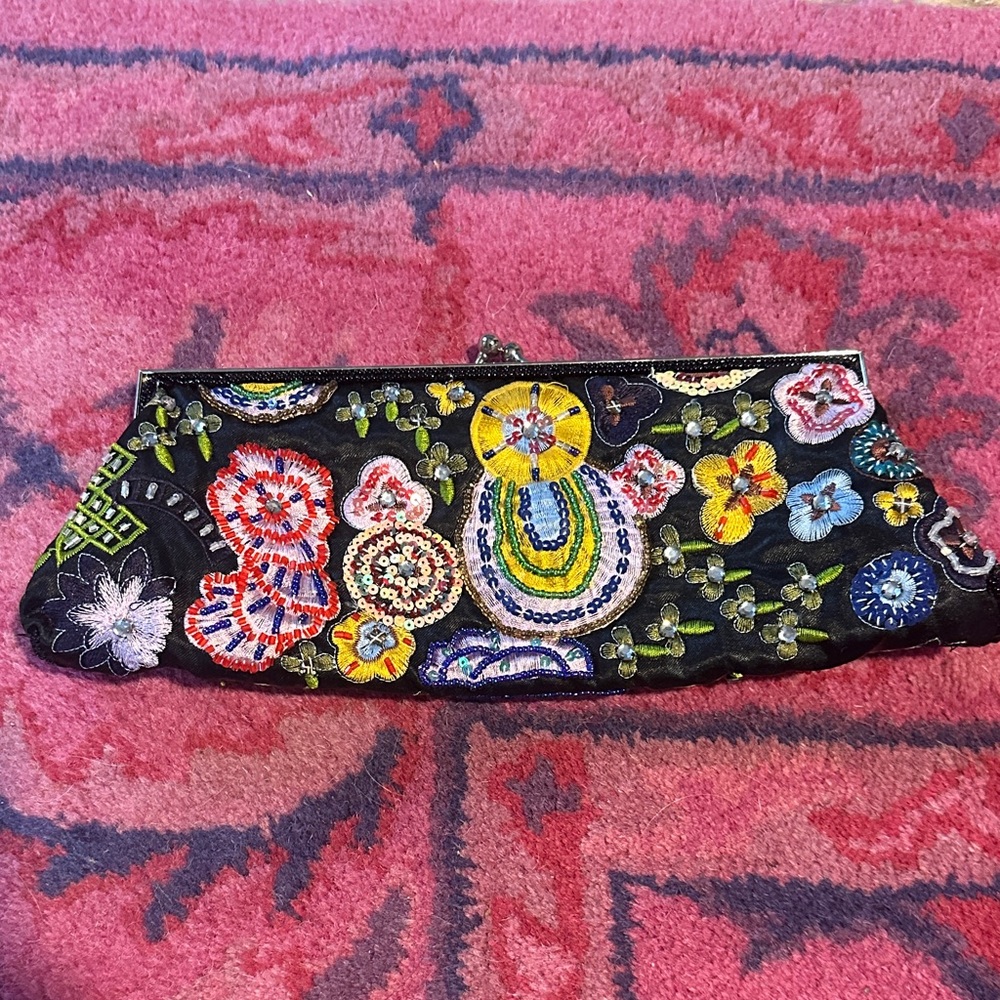Floral Beaded Clutch